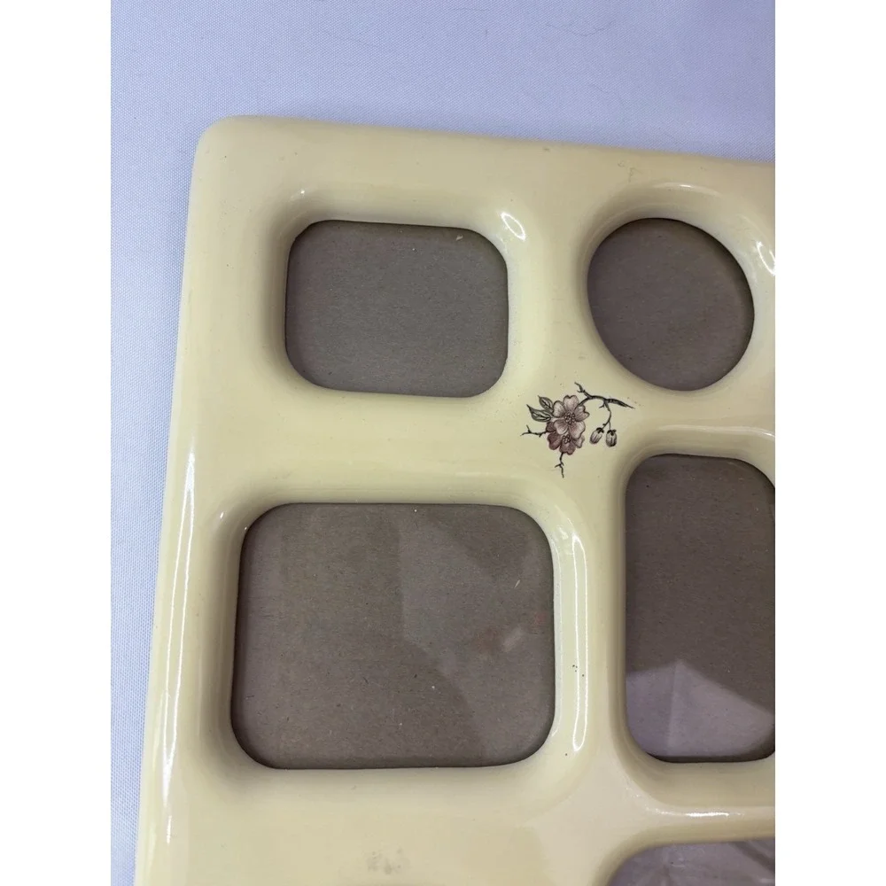 Vtg Ceramic 9 Pictures-  Photo Frame Cottage Granny Core 11.5